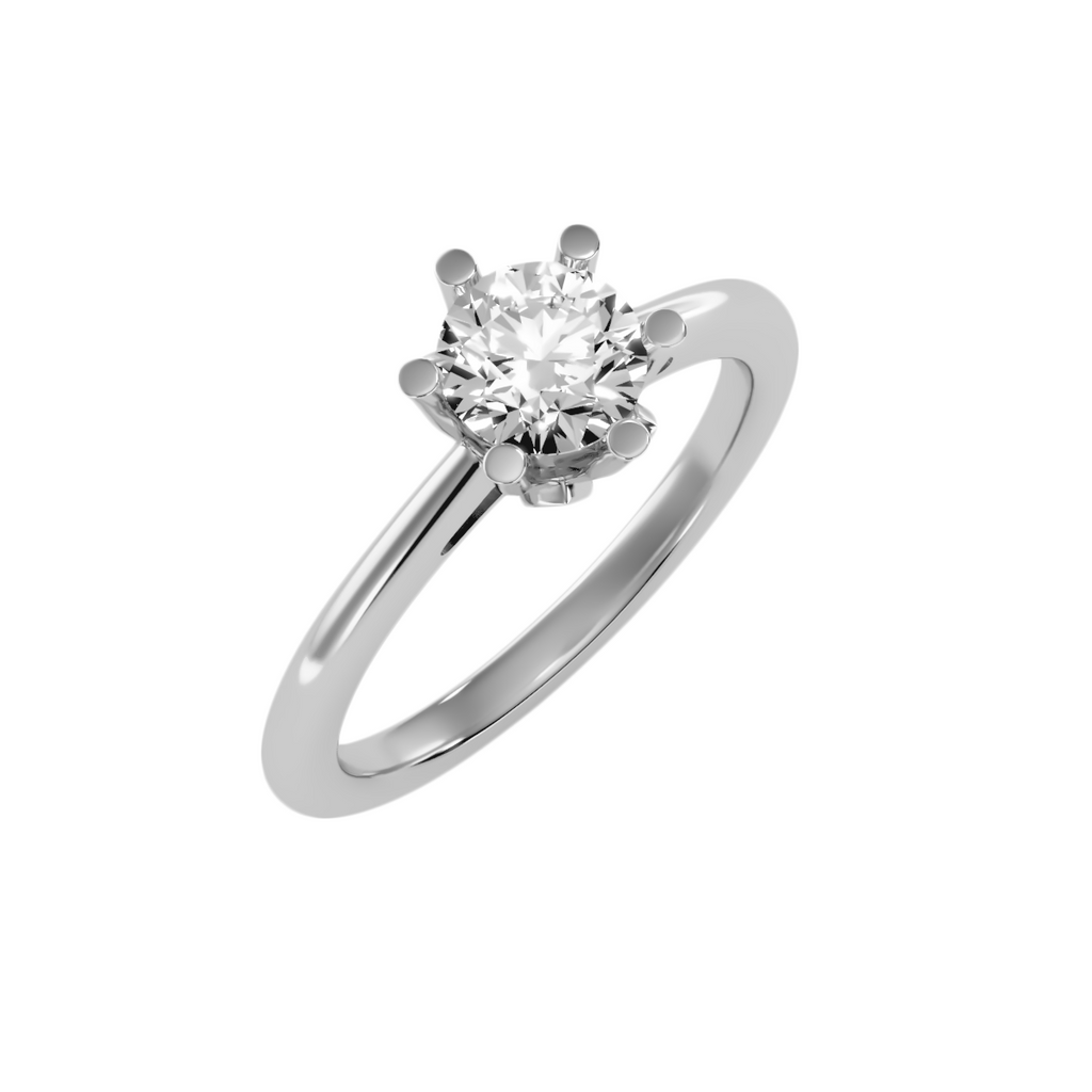 MoissaniteBay 1.05 CTW Round Colorless Moissanite Six Prong Bridge Accent Cathedral Solitaire Engagement Ring