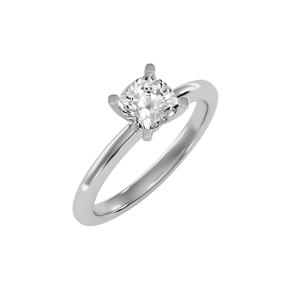 MoissaniteBay 1.12 CTW Cushion Colorless Moissanite Four Prong Classic Solitaire Engagement Ring