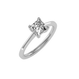 MoissaniteBay 1.15 CTW Princess Colorless Moissanite Four Prong Basket Solitaire Engagement Ring
