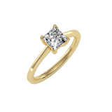 MoissaniteBay 1.15 CTW Princess Colorless Moissanite Four Prong Basket Solitaire Engagement Ring