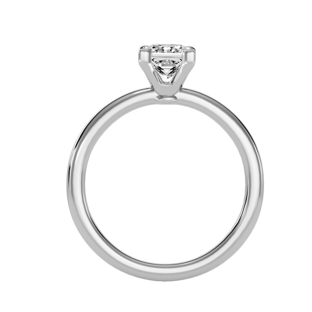 MoissaniteBay 0.78 CTW Round Colorless Moissanite Four Prong Classic Solitaire Engagement Ring