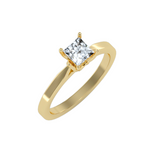 MoissaniteBay 0.57 CTW Princess Colorless Moissanite Four Prong Cathedral Solitaire Engagement Ring