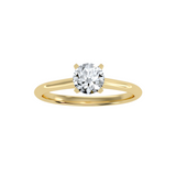 MoissaniteBay 0.81 CTW Round Colorless Moissanite Four Prong Classic Solitaire Engagement Ring