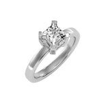 MoissaniteBay 1.34 CTW Princess Colorless Moissanite Four Prong Basket Solitaire Engagement Ring