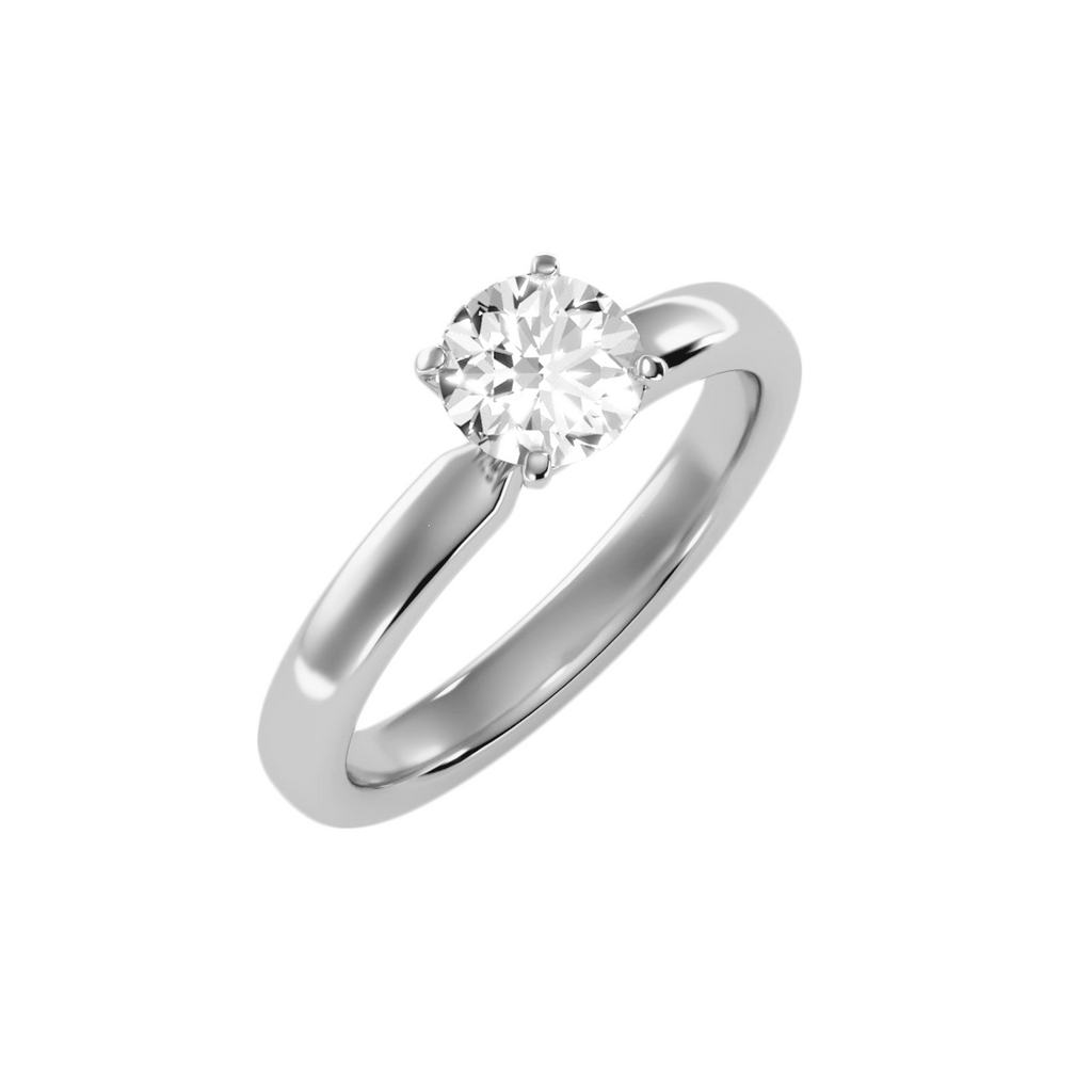 MoissaniteBay 0.99 CTW Round Colorless Moissanite Four Prong Classic Solitaire Engagement Ring