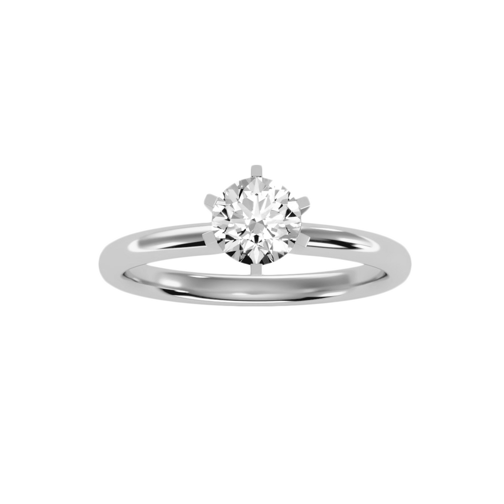 MoissaniteBay 1.18 CTW Round Colorless Moissanite Six Prong Classic Solitaire Engagement Ring