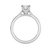 MoissaniteBay 0.84 CTW Round Colorless Moissanite Four Prong Cathedral Solitaire Engagement Ring