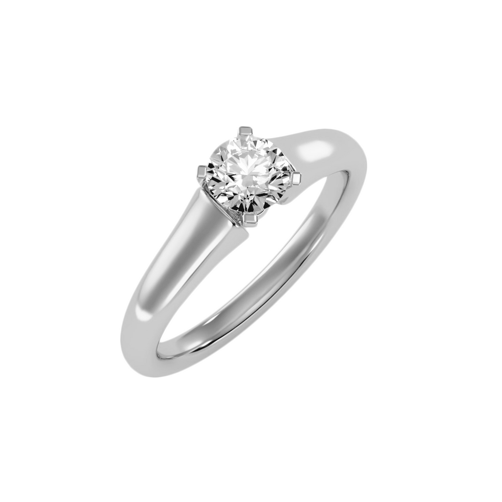 MoissaniteBay 0.66 CTW Round Colorless Moissanite Four Prong Classic Solitaire Engagement Ring