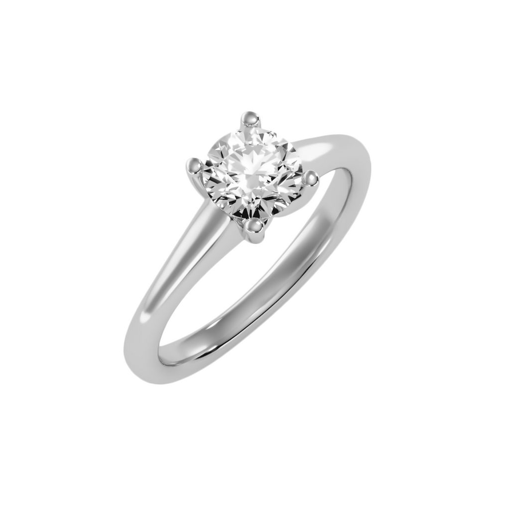MoissaniteBay 1.08 CTW Round Colorless Moissanite Four Prong Half Tulip Solitaire Engagement Ring