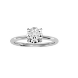 MoissaniteBay 1.29 CTW Round Colorless Moissanite Four Prong Tulip Solitaire Engagement Ring