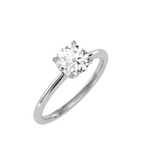 MoissaniteBay 1.29 CTW Round Colorless Moissanite Four Prong Tulip Solitaire Engagement Ring