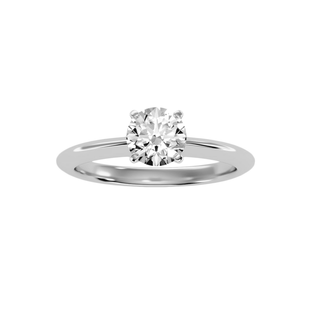 MoissaniteBay 1.05 CTW Round Colorless Moissanite Four Prong Classic Solitaire Engagement Ring
