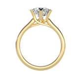 MoissaniteBay 1.29 CTW Round Colorless Moissanite Six Prong Trellis Solitaire Engagement Ring