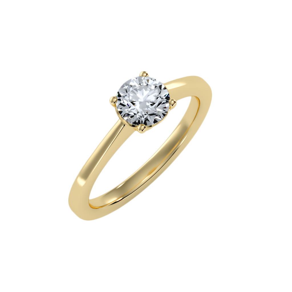 MoissaniteBay 0.98 CTW Round Colorless Moissanite Four Prong Basket Solitaire Engagement Ring