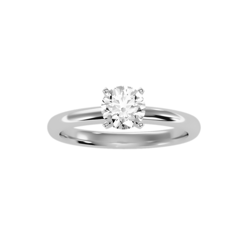 MoissaniteBay 0.84 CTW Round Colorless Moissanite Four Prong Classic Solitaire Engagement Ring