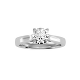 MoissaniteBay 1.18 CTW Round Colorless Moissanite Four Prong Basket Trellis Solitaire Engagement Ring