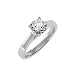 MoissaniteBay 1.18 CTW Round Colorless Moissanite Four Prong Basket Trellis Solitaire Engagement Ring