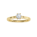 MoissaniteBay 0.47 CTW Round Colorless Moissanite Six Prong Euro Shank Solitaire Engagement Ring