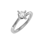MoissaniteBay 1.08 CTW Round Colorless Moissanite Four Prong Contemporary Solitaire Engagement Ring