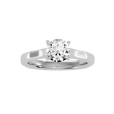 MoissaniteBay 1.24 CTW Round Colorless Moissanite Four Prong Basket Bridge Accent Solitaire Engagement Ring