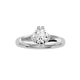 MoissaniteBay 1.08 CTW Round Colorless Moissanite Split Prong Contemporary Solitaire Engagement Ring