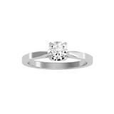 MoissaniteBay 0.73 CTW Round Colorless Moissanite Four Prong Double Tulip Solitaire Engagement Ring