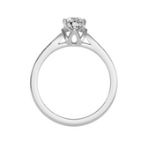 MoissaniteBay 0.73 CTW Round Colorless Moissanite Four Prong Double Tulip Solitaire Engagement Ring