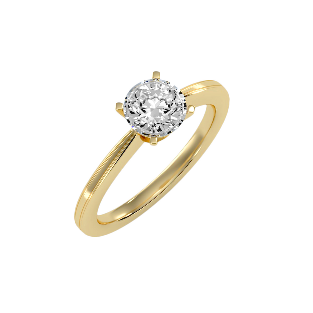 MoissaniteBay 1.18 CTW Round Colorless Moissanite Four Prong Basket Solitaire Engagement Ring