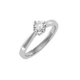 MoissaniteBay 0.54 CTW Round Colorless Moissanite Four Prong Bridge Accent Cathedral Solitaire Engagement Ring