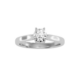MoissaniteBay 0.70 CTW Round Colorless Moissanite Six Prong Tulip Cathedral Solitaire Engagement Ring