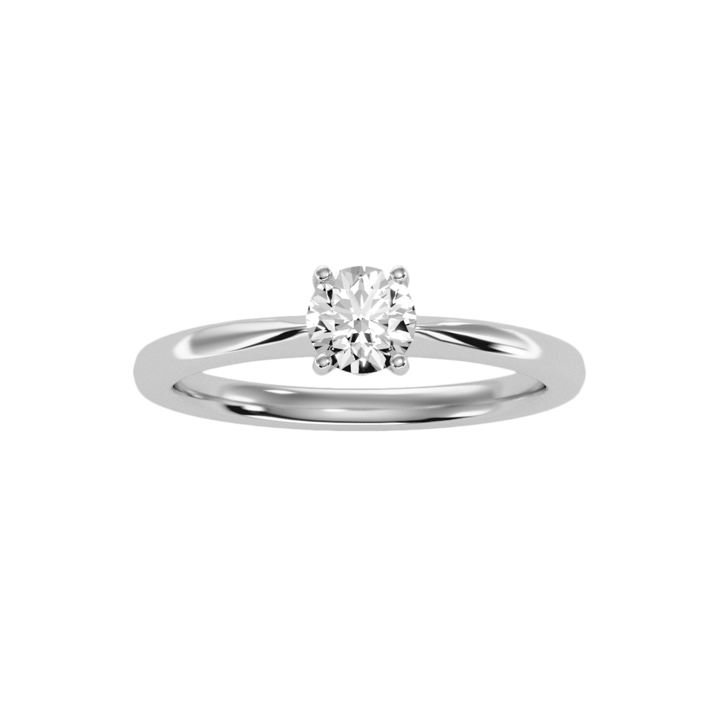 MoissaniteBay 0.53 CTW Round Colorless Moissanite Four Prong Modern Solitaire Engagement Ring