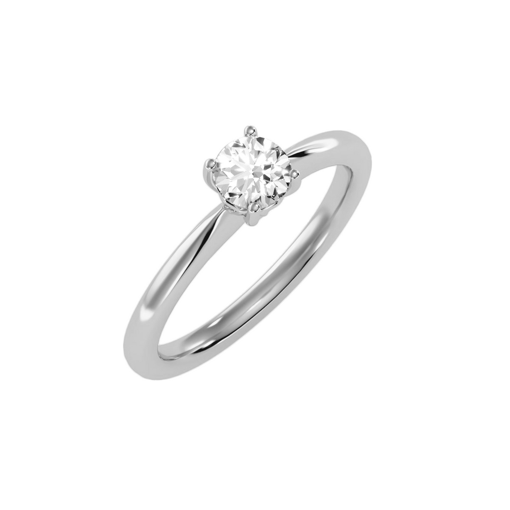 MoissaniteBay 0.53 CTW Round Colorless Moissanite Four Prong Modern Solitaire Engagement Ring