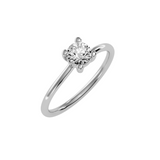 MoissaniteBay 0.53 CTW Round Colorless Moissanite Four Prong Basket Trellis Solitaire Engagement Ring