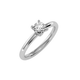 MoissaniteBay 0.53 CTW Round Colorless Moissanite Four Prong Basket Solitaire Engagement Ring