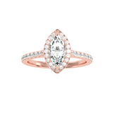 MoissaniteBay 1.33 CTW Marquise Colorless Moissanite Halo Ring