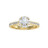 MoissaniteBay 1.11 CTW Round Colorless Moissanite Floral Halo Ring