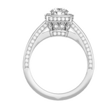 MoissaniteBay 1.41 CTW Round Colorless Moissanite Channel Halo Ring