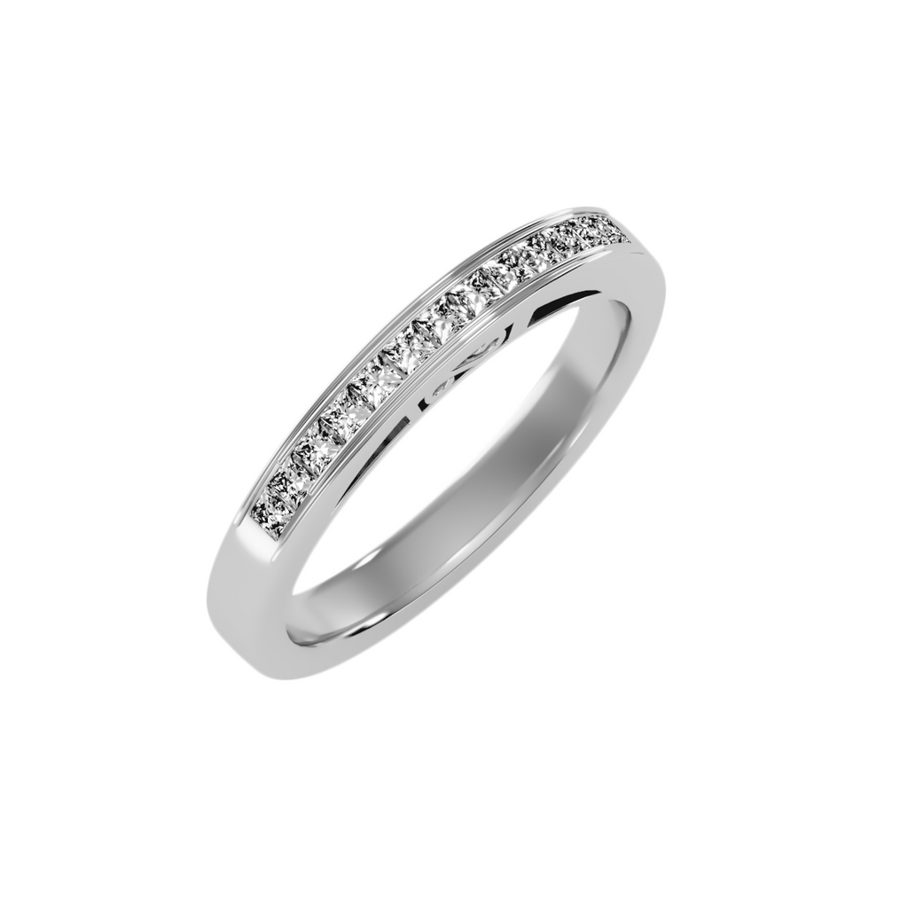 MoissaniteBay 0.32 CTW Princess Colorless Moissanite Channel Anniversary Band