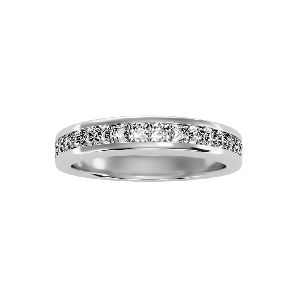 MoissaniteBay 0.97 CTW Princess Colorless Moissanite Channel Anniversary Band
