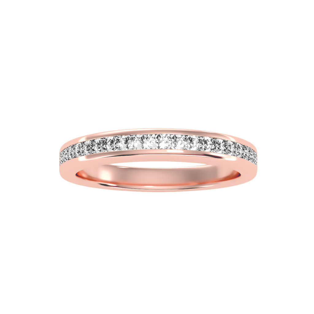 MoissaniteBay 0.57 CTW Princess Colorless Moissanite Channel Anniversary Band