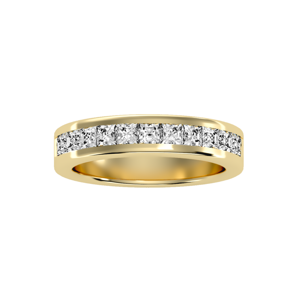 MoissaniteBay 1.07 CTW Princess Colorless Moissanite Channel Anniversary Band