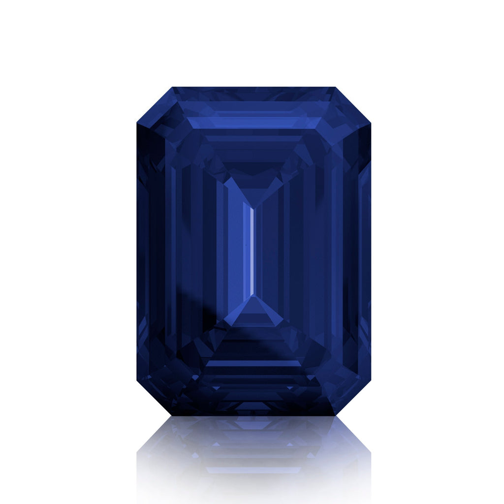 IceMoissanite Plus Emerald Cut Loose Lab Grown Blue Sapphire Stone