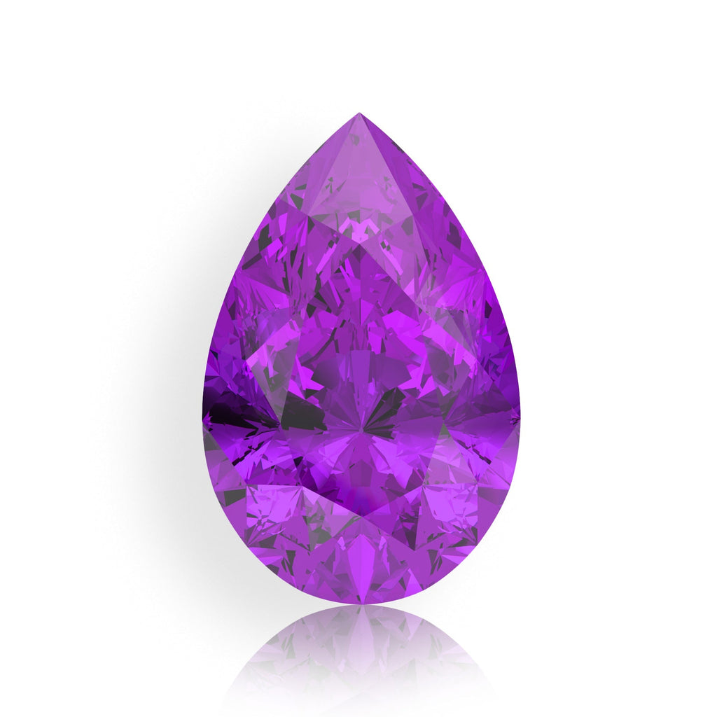 IceMoissanite Plus Pear Cut Loose Lab Grown Purple Sapphire Stone