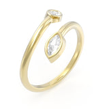 MoissaniteBay 0.40 CTW Marquise Colorless Moissanite Spiral Pinky Ring