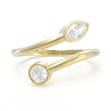 MoissaniteBay 0.30 CTW Marquise & Round Colorless Moissanite Spiral Pinky Ring
